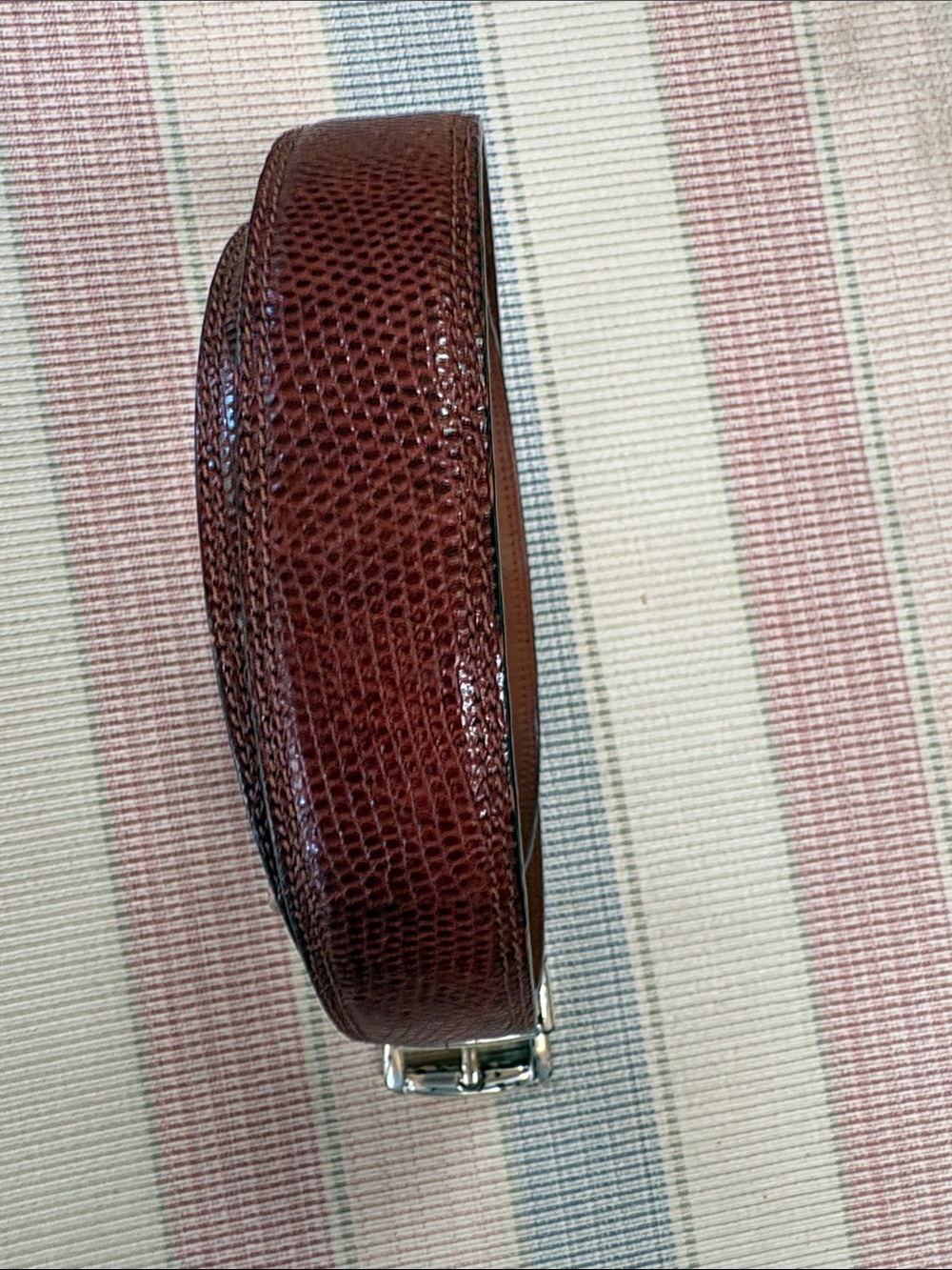 Nieman Marcus Women’s Lizard  Genuine Leather Belt Adjustable Gold Tone Buckle